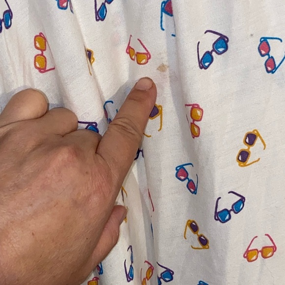 Vintage 80s Rumours California sunglass multicolor print midi skirt - Picture 5 of 10